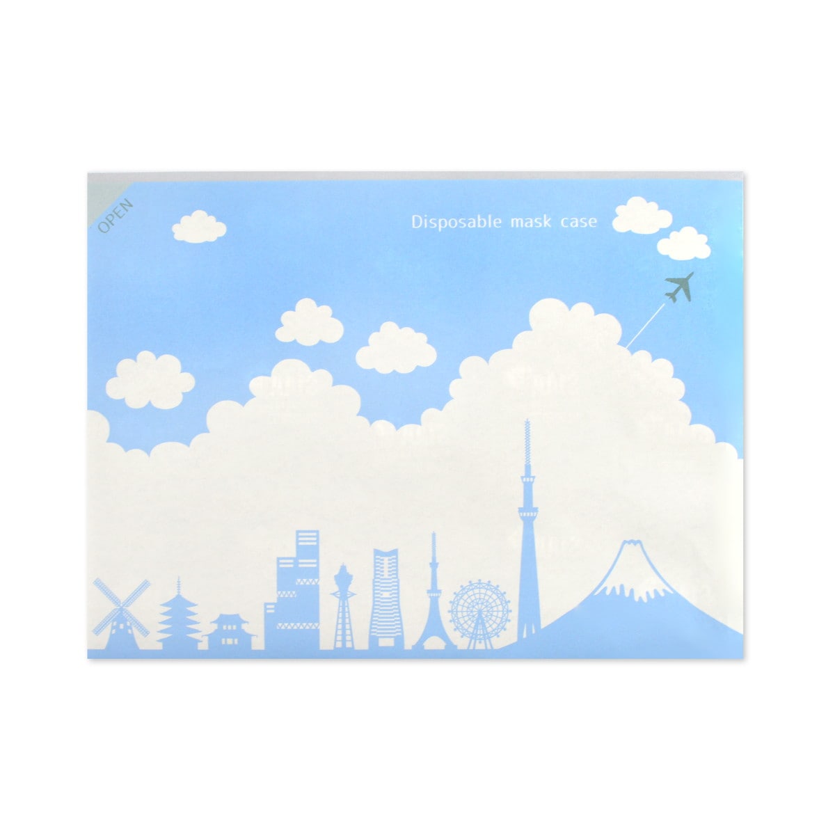 使い捨て紙マスクケース 雲とシルエット｜cf-119 | 雑貨・その他