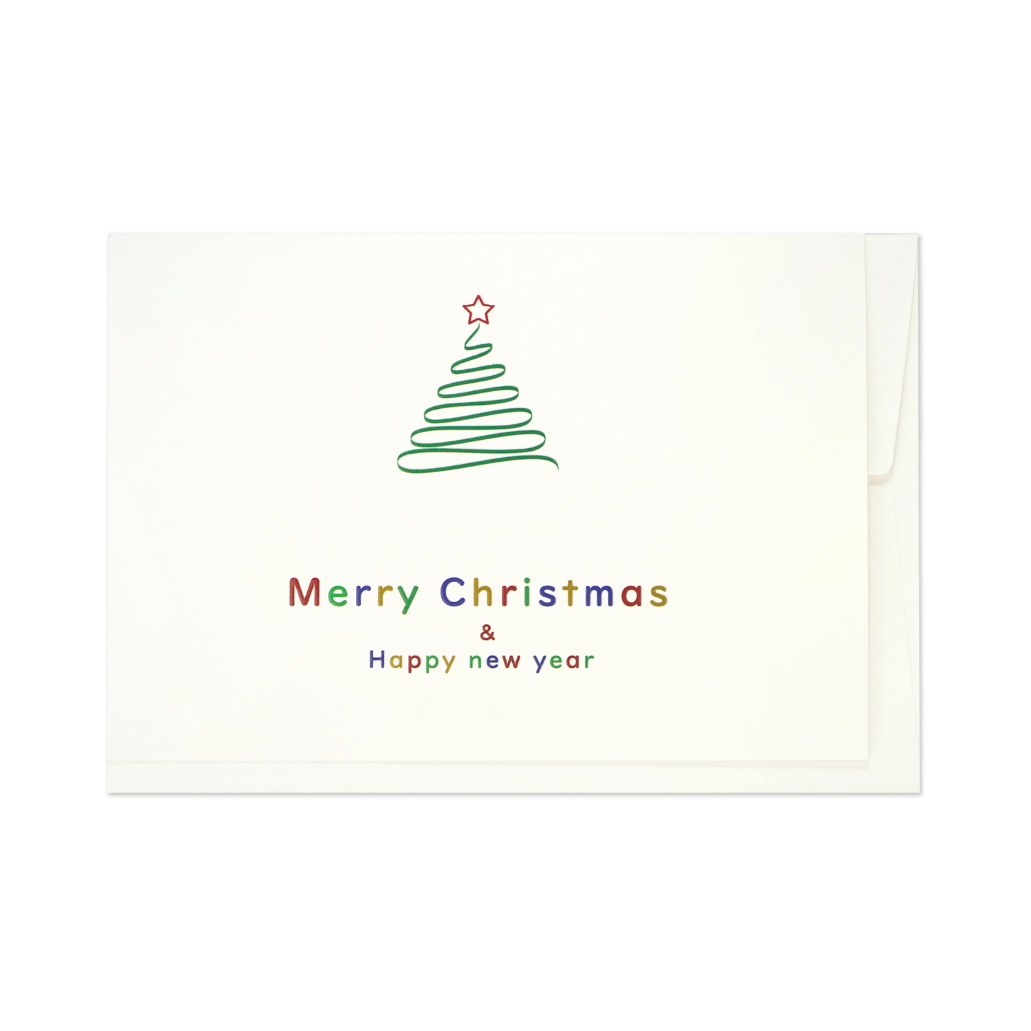 ぷっくりクリスマスカード リボンツリー｜xcd-310 | 手紙・カード