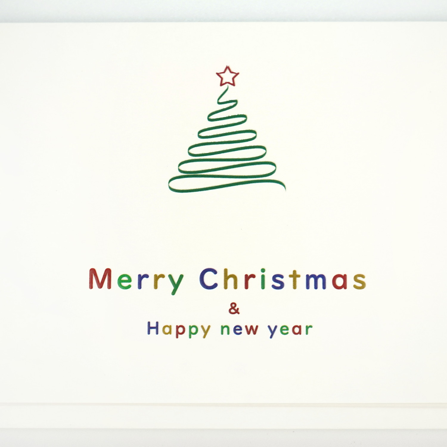 ぷっくりクリスマスカード リボンツリー｜xcd-310 | 手紙・カード