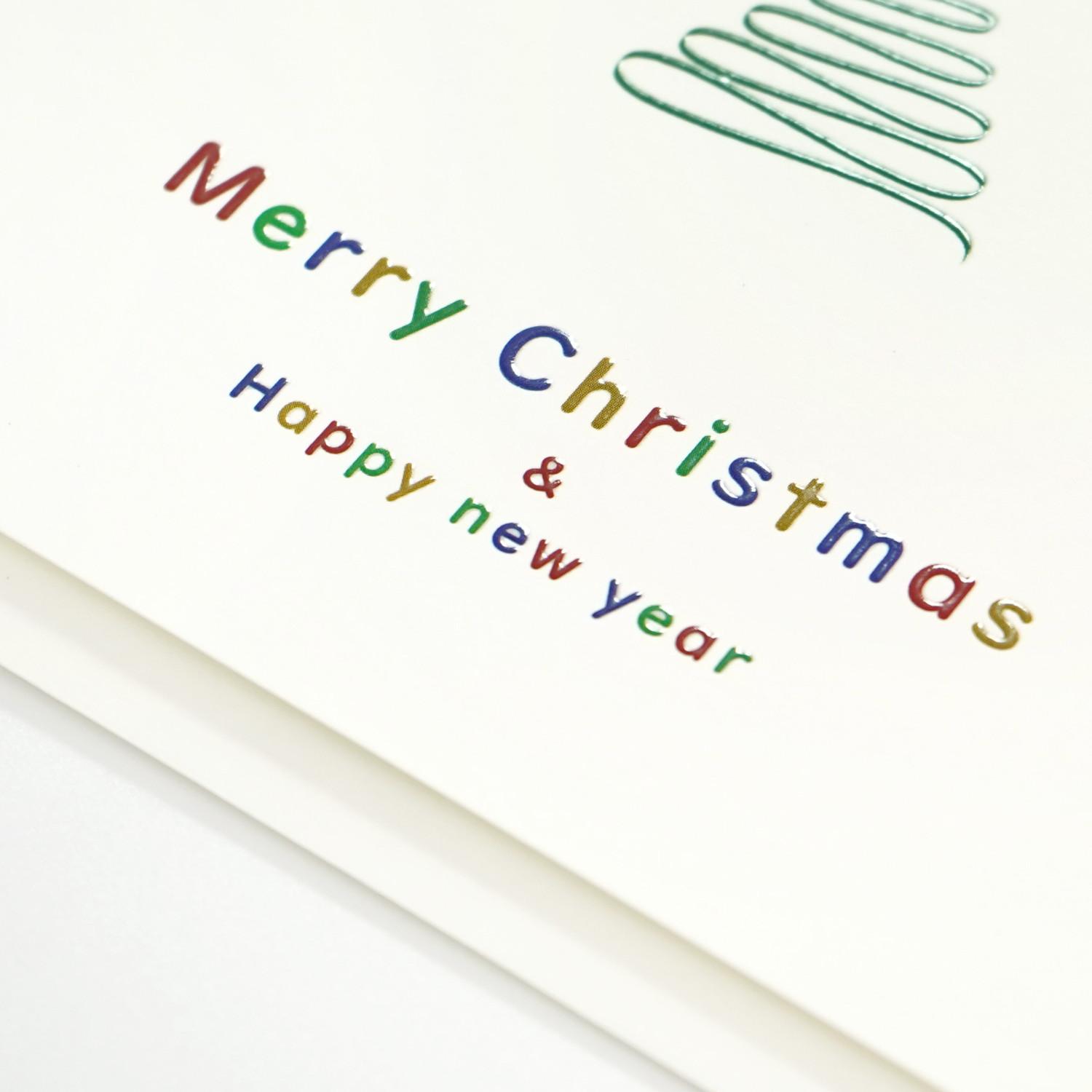 ぷっくりクリスマスカード リボンツリー｜xcd-310 | 手紙・カード