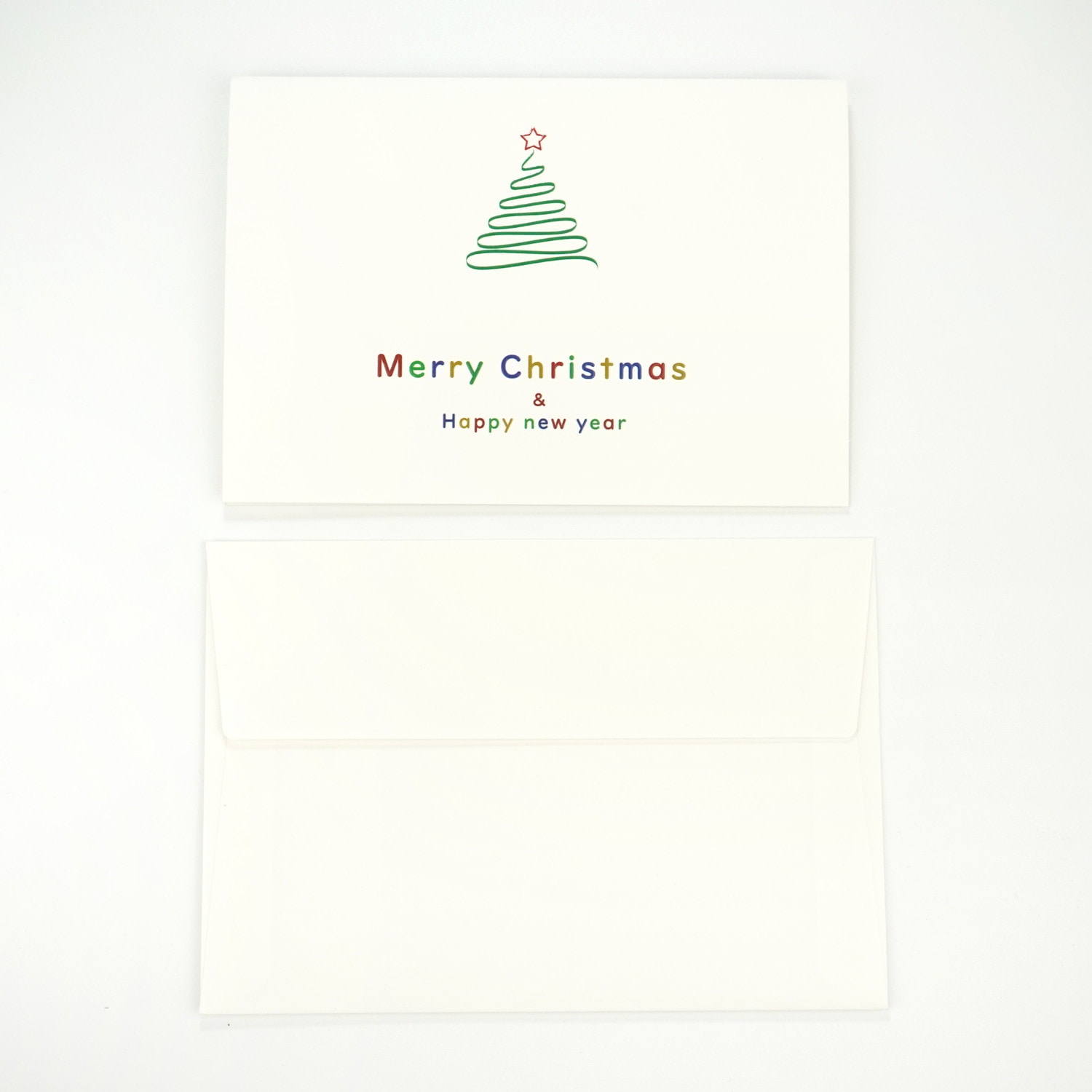 ぷっくりクリスマスカード リボンツリー｜xcd-310 | 手紙・カード
