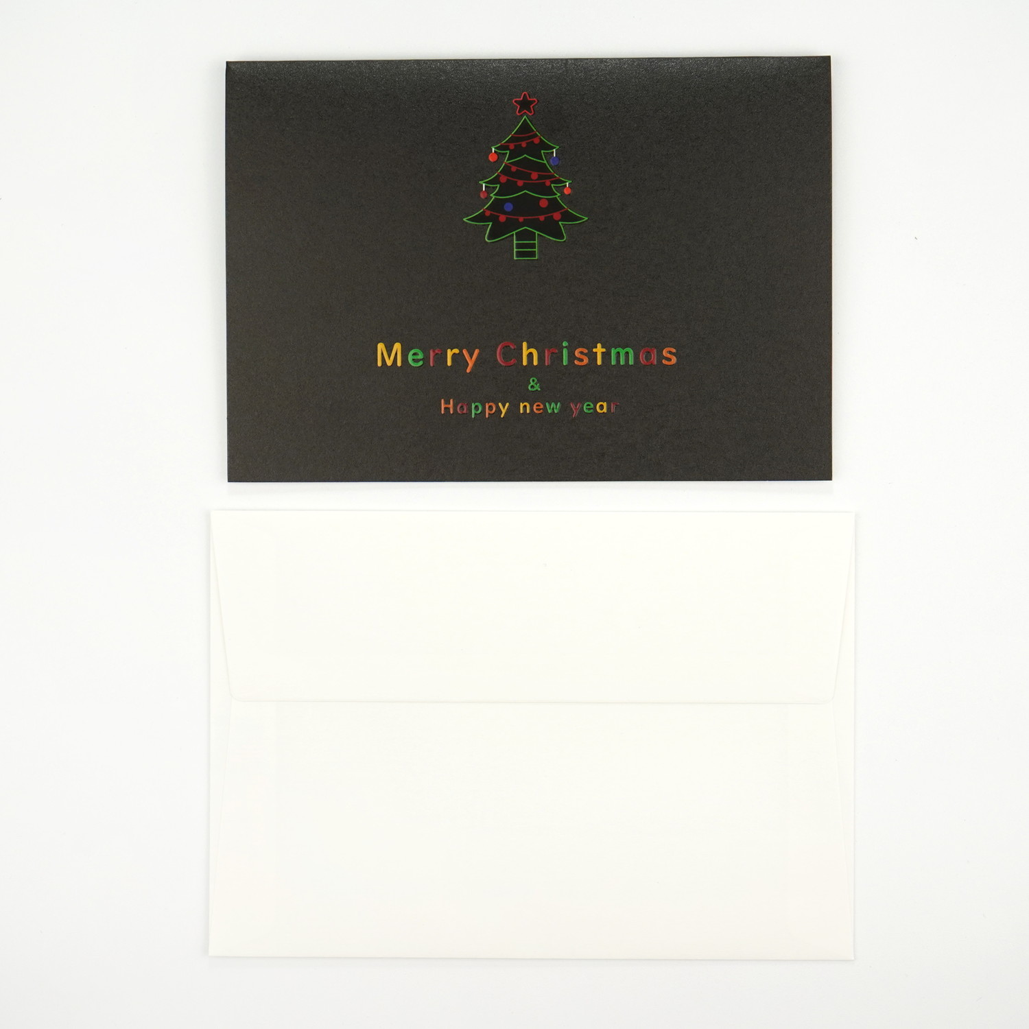 ぷっくりクリスマスカード ネオンツリー｜xcd-311 | 手紙・カード