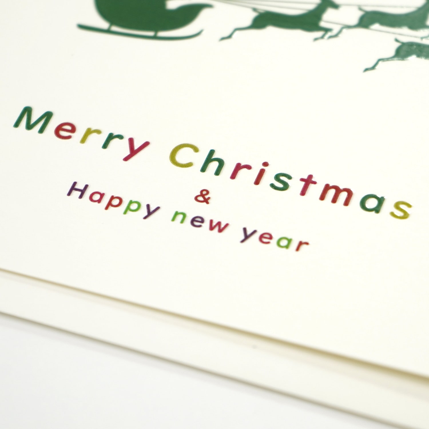 ぷっくりクリスマスカード サンタシルエット｜xcd-315 | 手紙・カード