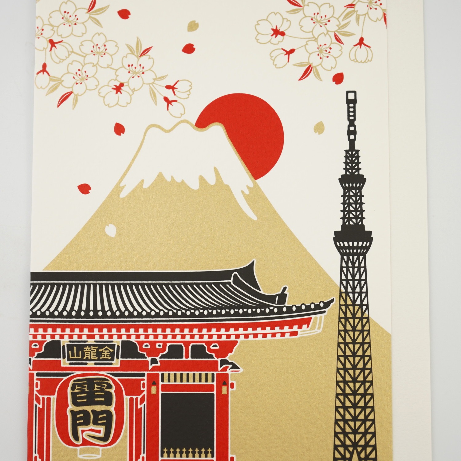 シルククリスマスカード 富士山と雷門｜jxcd-108 | 手紙・カード