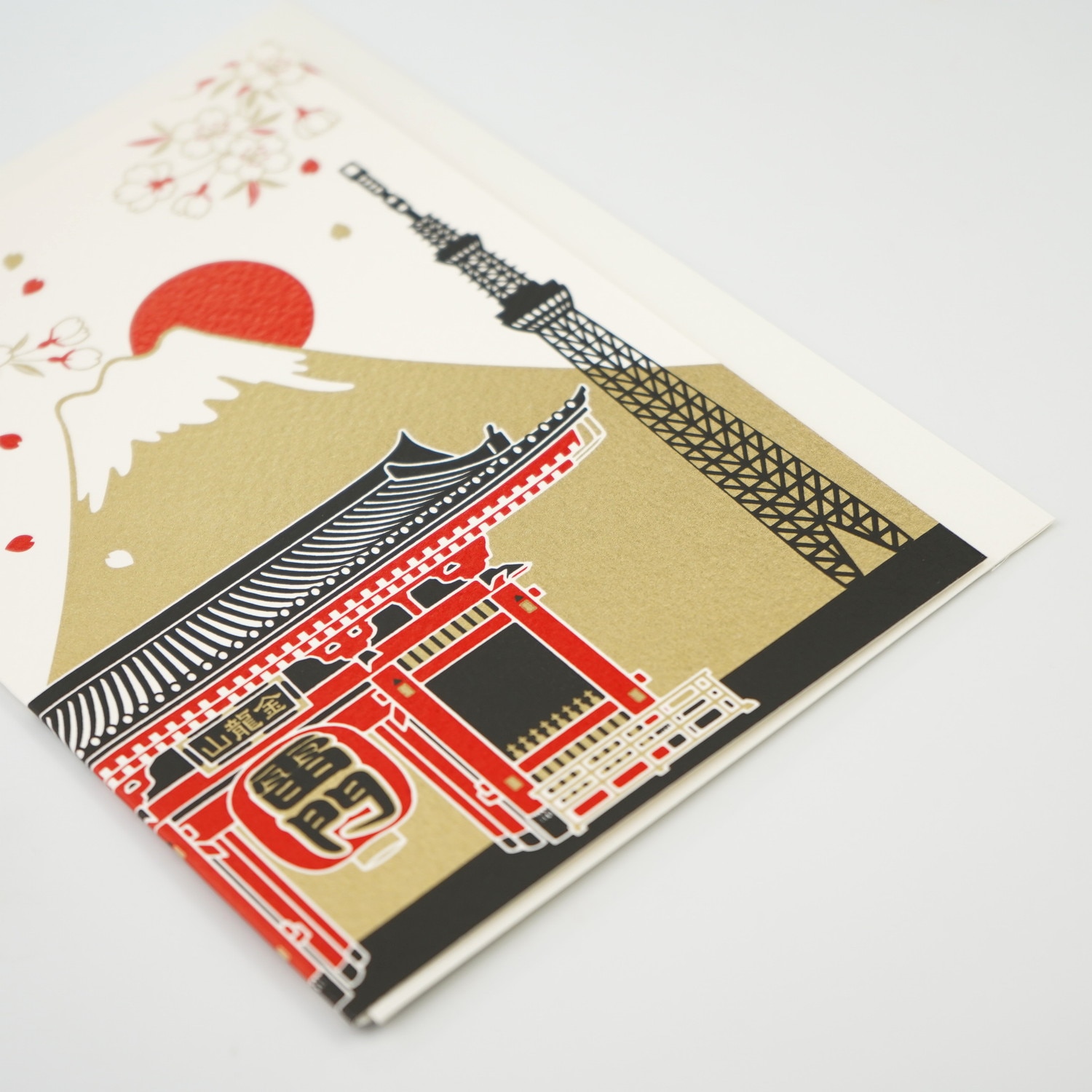 シルククリスマスカード 富士山と雷門｜jxcd-108 | 手紙・カード