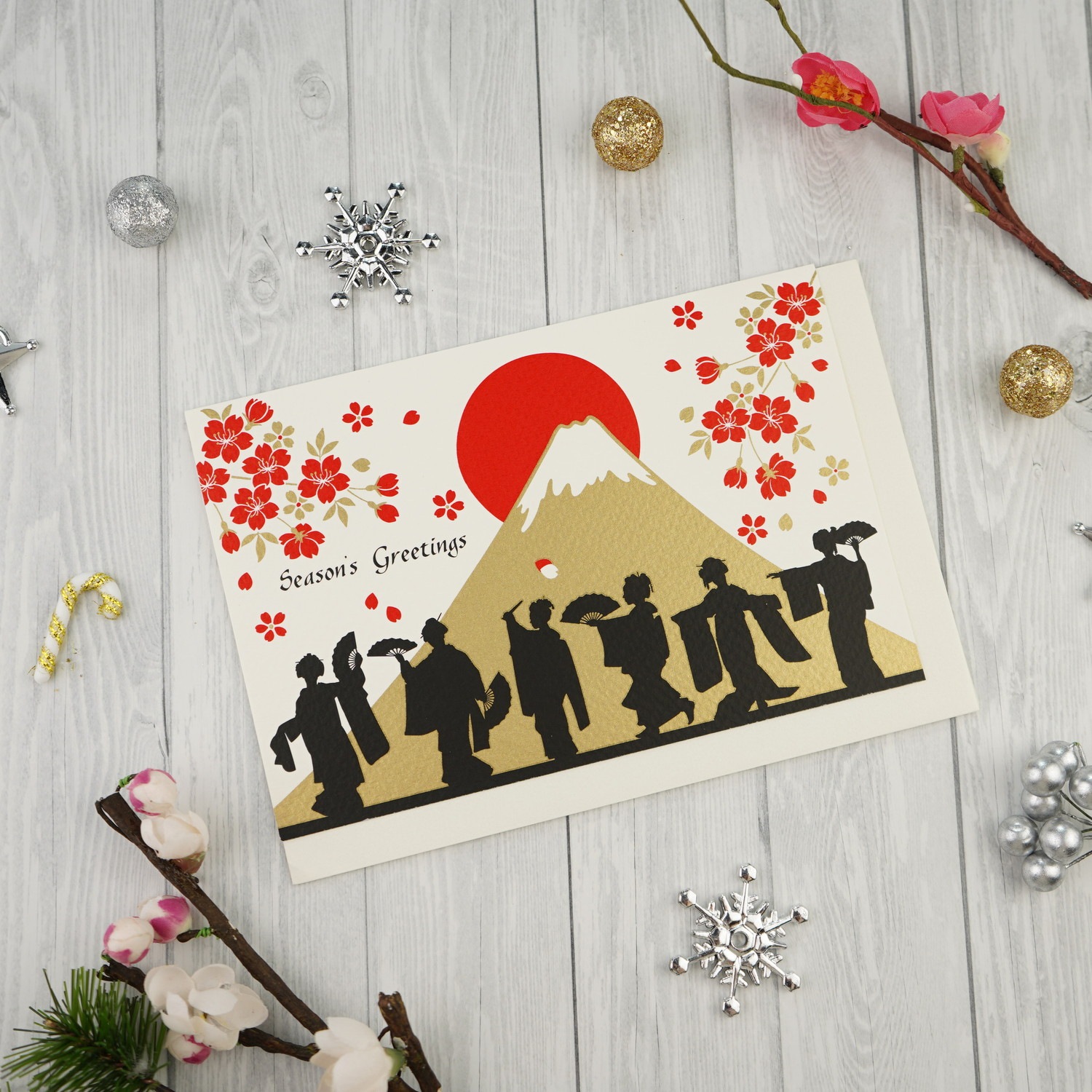 激レアキンプリ最後５人組クリスマスパンフレット シルククリスマスカード 舞妓さんと富士山｜jxcd-121 | 手紙・カード