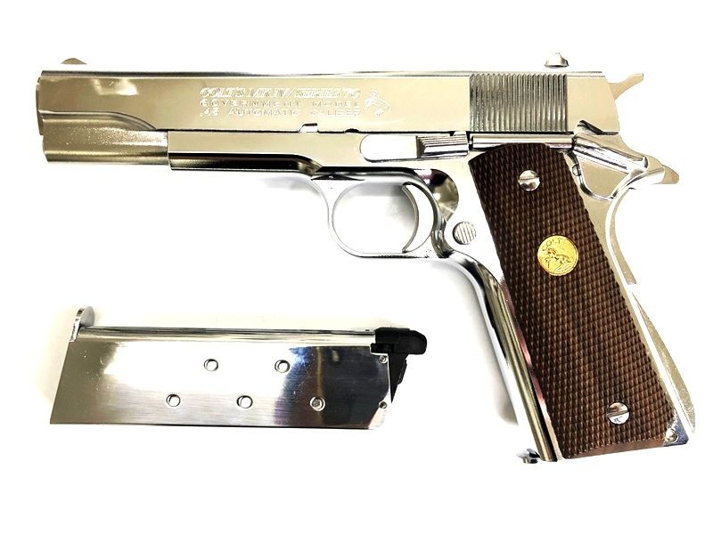 コルト　ガバメント　　シリーズ70 ニッケルフィニッシュ　ガスブローバック 東京マルイ ガスブローバック コルト ガバメント シリーズ'70