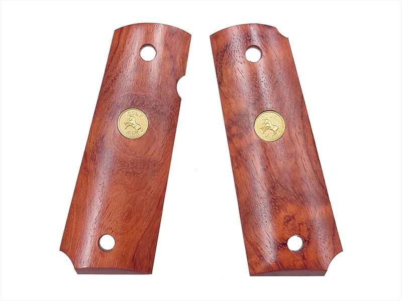 CAW 各社M1911ガバメント用 ウエイト入り木製グリップ ブビンガ