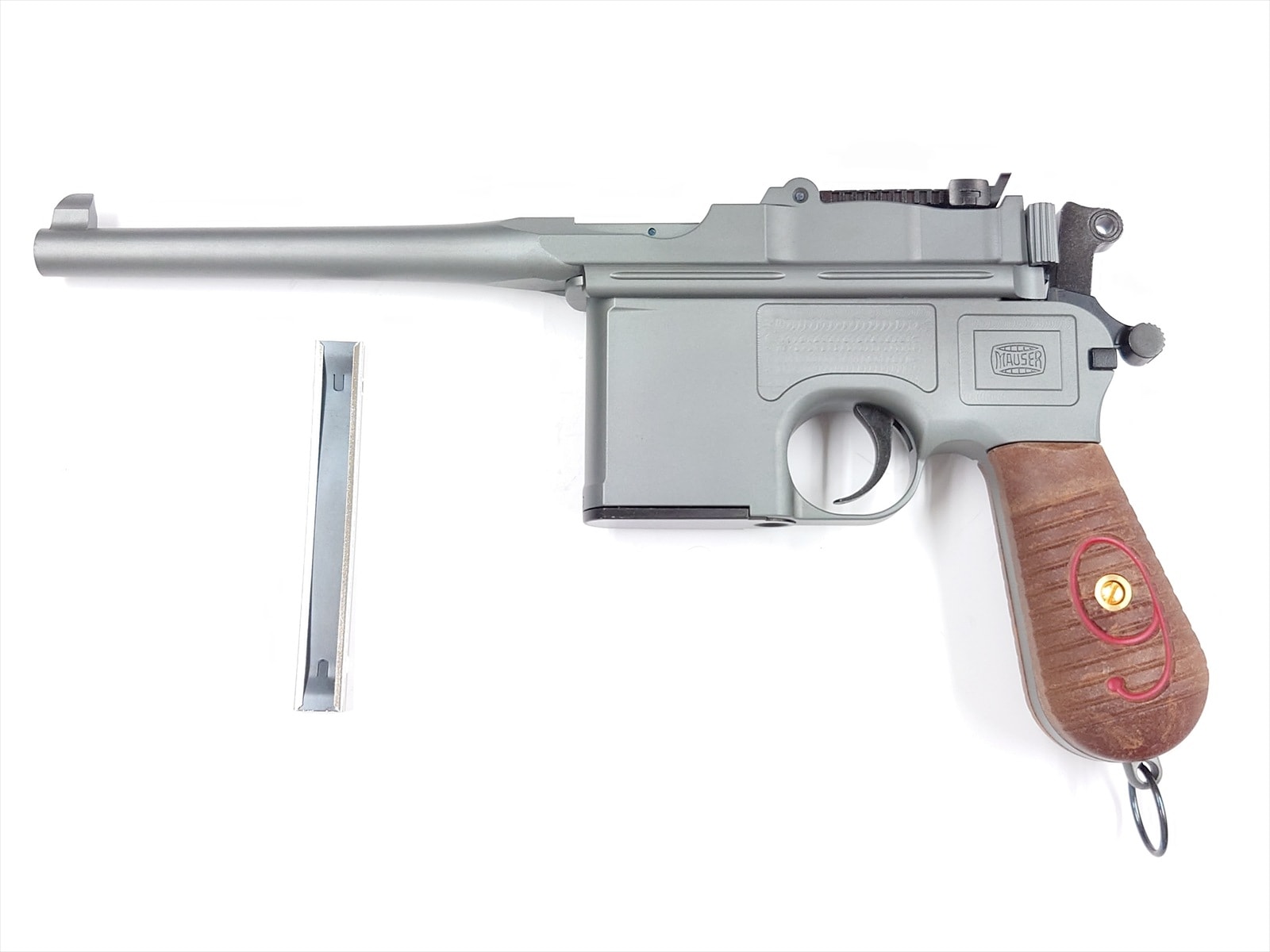 希少発火式モデルガン 特選中古品】発火式モデルガン A!CTION Mauser C96 Red9 HW ナチュラル