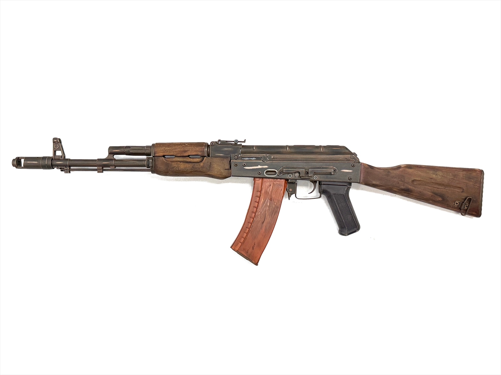マック堺レビュー品】APS JAPAN 電動ガン Real Wood AK74 Battle Worn