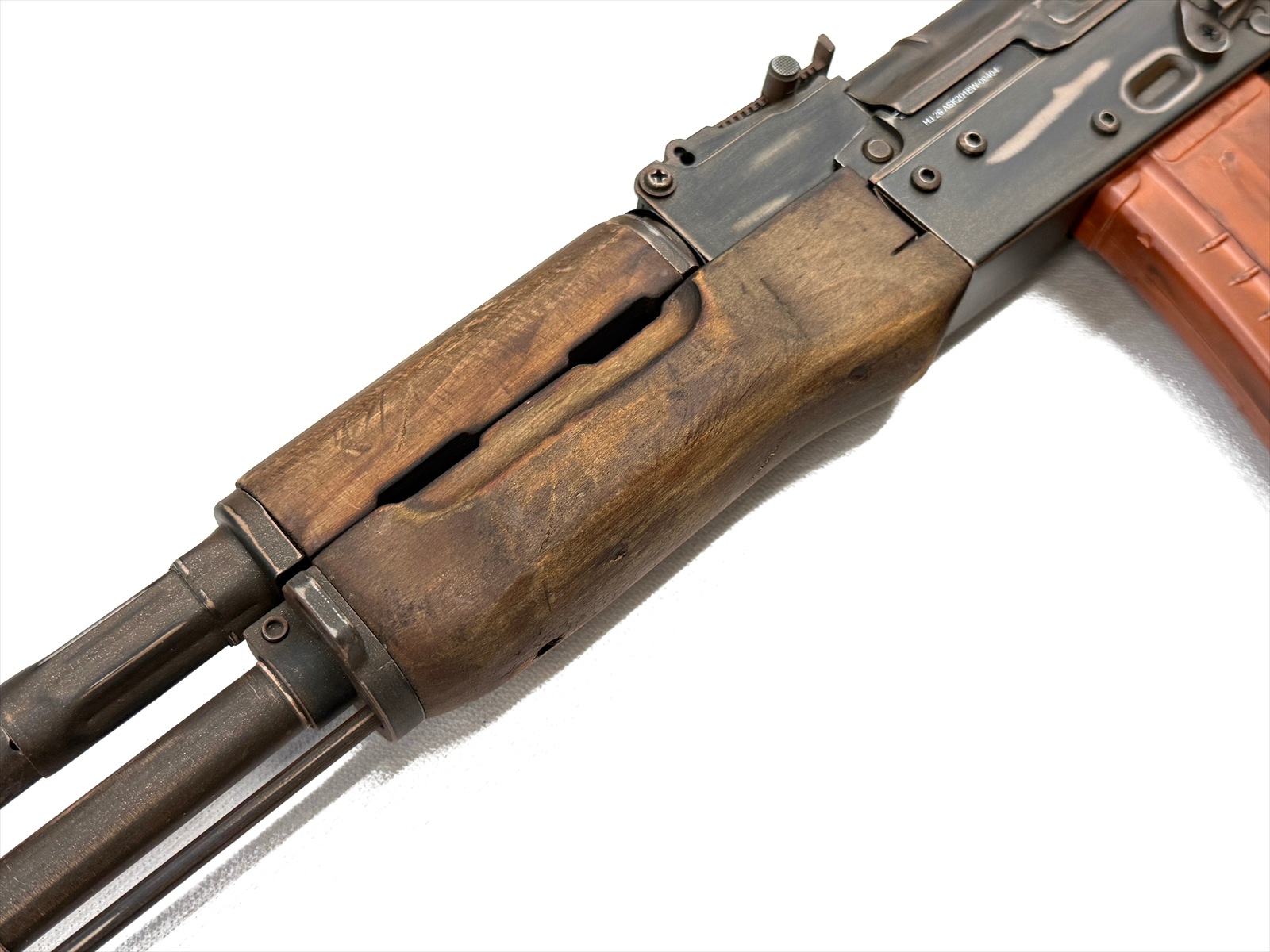 マック堺レビュー品】APS JAPAN 電動ガン Real Wood AK74 Battle Worn
