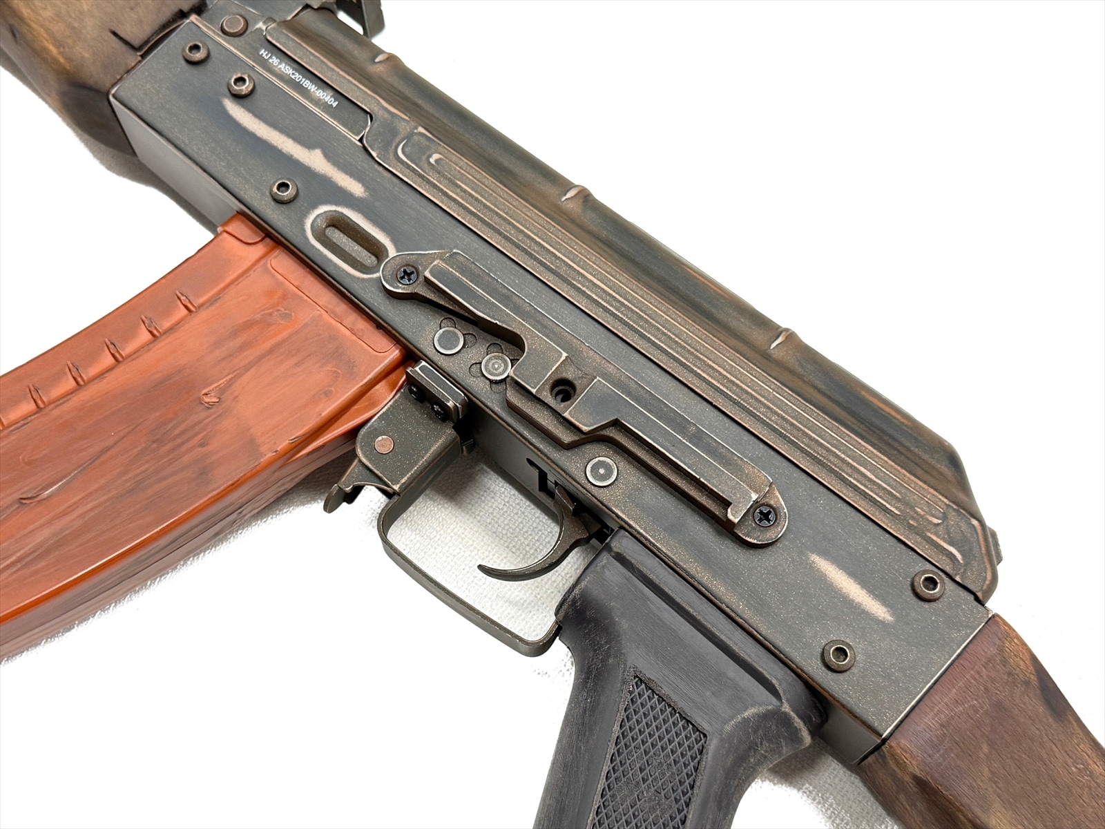 マック堺レビュー品】APS JAPAN 電動ガン Real Wood AK74 Battle Worn