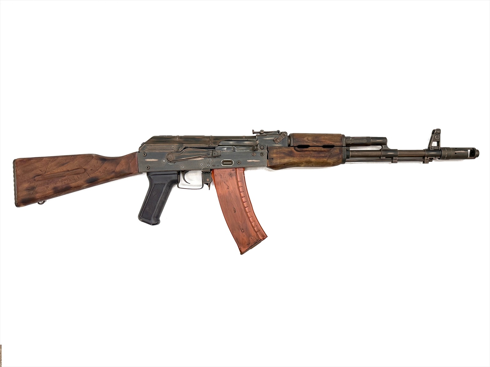 マック堺レビュー品】APS JAPAN 電動ガン Real Wood AK74 Battle Worn