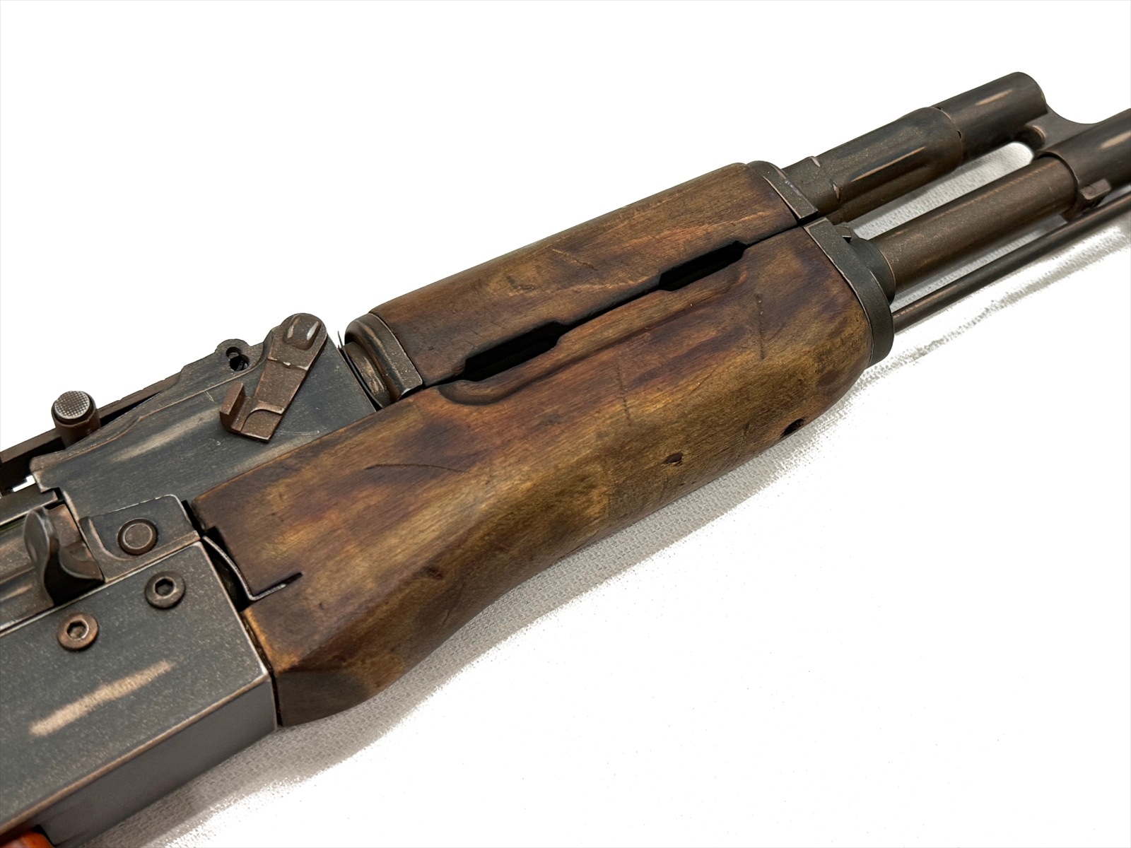マック堺レビュー品】APS JAPAN 電動ガン Real Wood AK74 Battle Worn