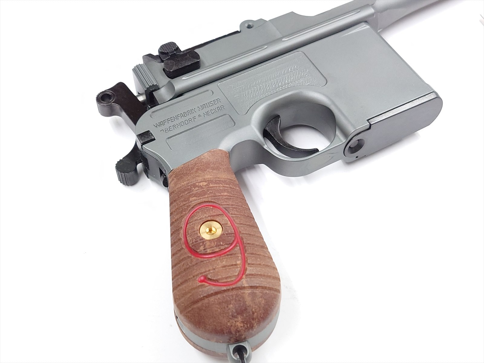 【特選中古品】発火モデルガン 特選中古品】発火式モデルガン A!CTION Mauser C96 Red9 HW ナチュラル