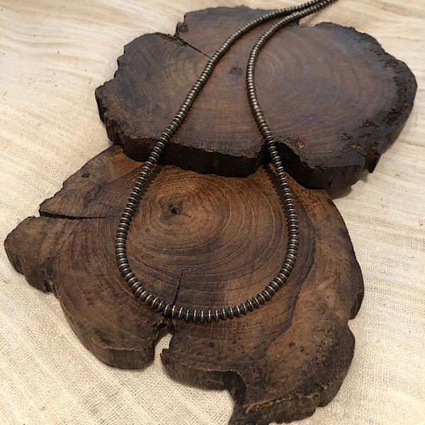 SV925製 ナバホパール ソロバン型 ネックレス 55cm マックス