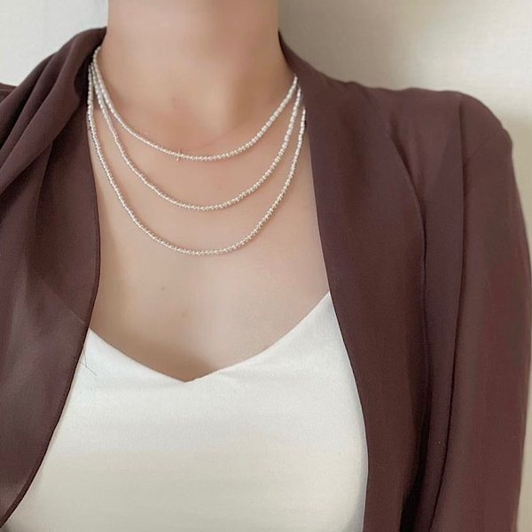 MALAIKA　ナバホパール　ネックレス　そろばん型 そろばん型×丸型3㎜玉40㎝ | ナバホパールネックレス,シャイニー