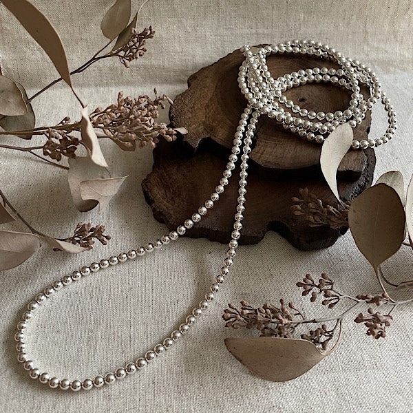 丸型5㎜玉125㎝ | ナバホパールネックレス,シャイニー