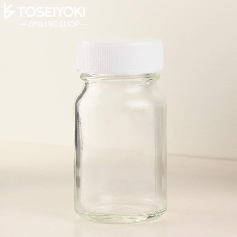 0612-55 透明軽量規格瓶 No.5パッキン付キャップセット  (100個入)