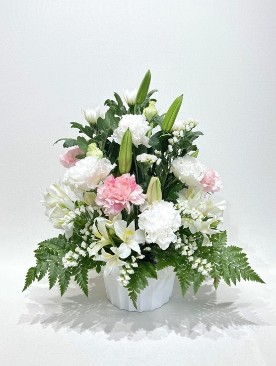 お供えアレンジメント 白系おまかせ【ARF-5000-Ⅰ】 | 種類で選ぶ