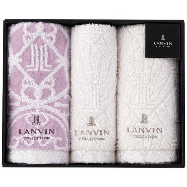 ランバン フェイス・ウォッシュタオルセット パープル