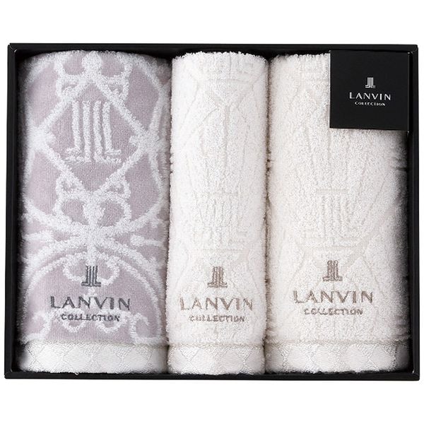 ランバン フェイス・ウォッシュタオルセット グレー