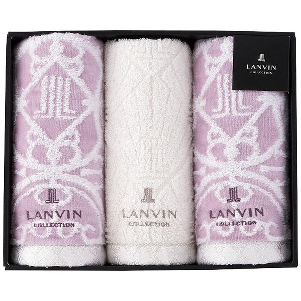 ランバン フェイスタオル3枚セット パープル