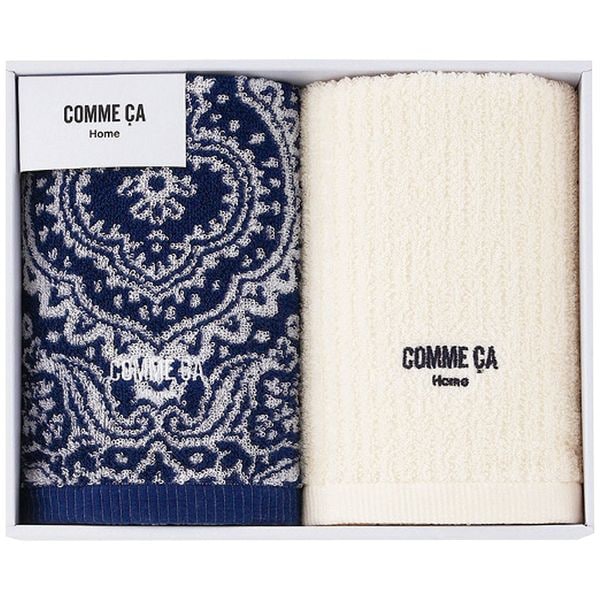 コムサホーム フェイスタオル2枚セット