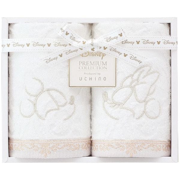 ディズニー プレミアム ウォッシュタオル2枚セット ホワイト