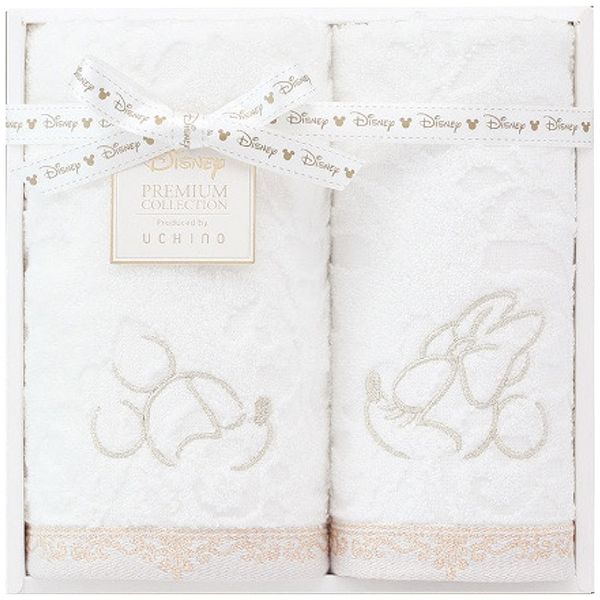 ディズニー プレミアム フェイス・ウォッシュタオルセット ホワイト