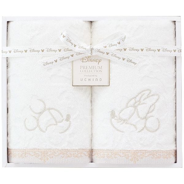 ディズニー プレミアム フェイスタオル2枚セット ホワイト