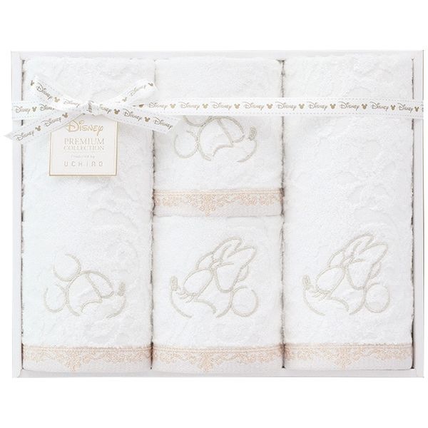 ディズニー プレミアム フェイス・ウォッシュタオルセット ホワイト