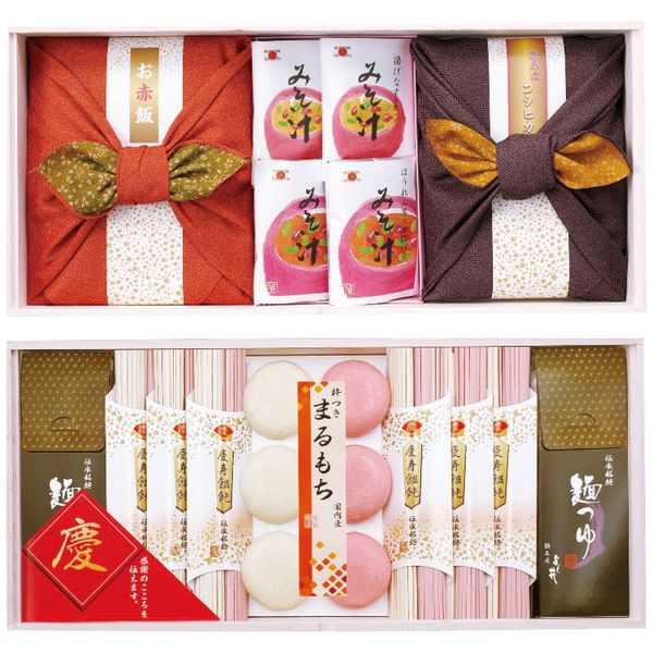 ヨシイ 名入れ慶寿紅白米・味噌汁詰合せ 舞-80RN