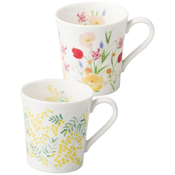 日比谷花壇 ペアマグセット(ミモザ・チューリップ)