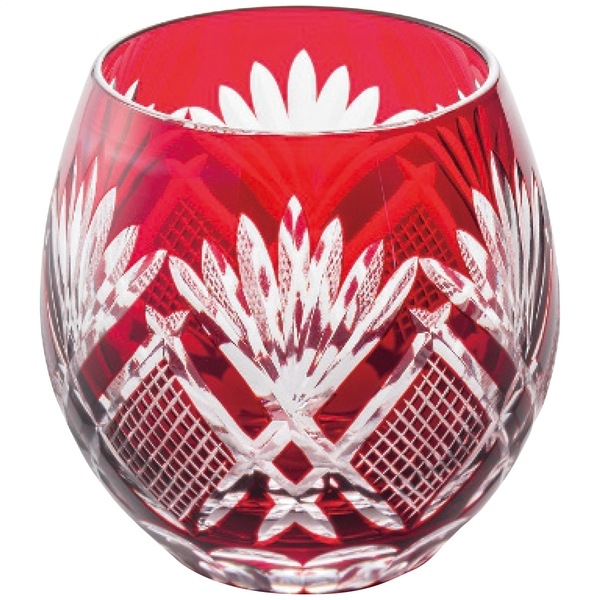 手づくり切子フリーグラス ルビーレッド