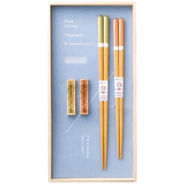 イシダ 桐箱 箸置付夫婦箸 スローリビング