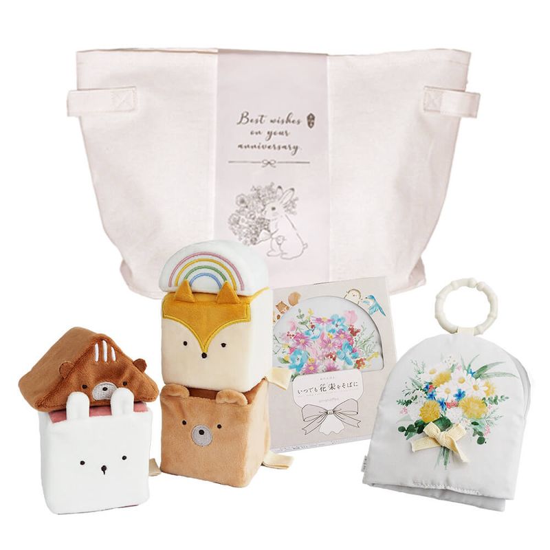 ふわふわブロックと布えほんのセット [cocory friends] amanoppo 出産祝い 