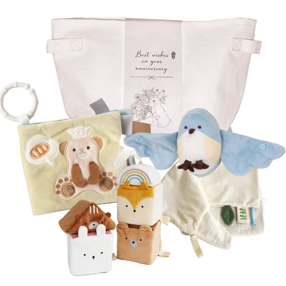 こぐまくんとふわふわおもちゃの3点セット[amanoppo]出産祝い