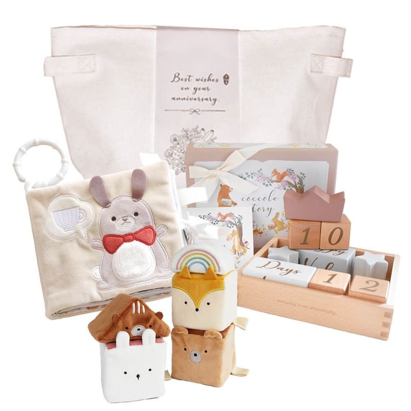 うさぎさんとつみきの3点セット[amanoppo]出産祝い 