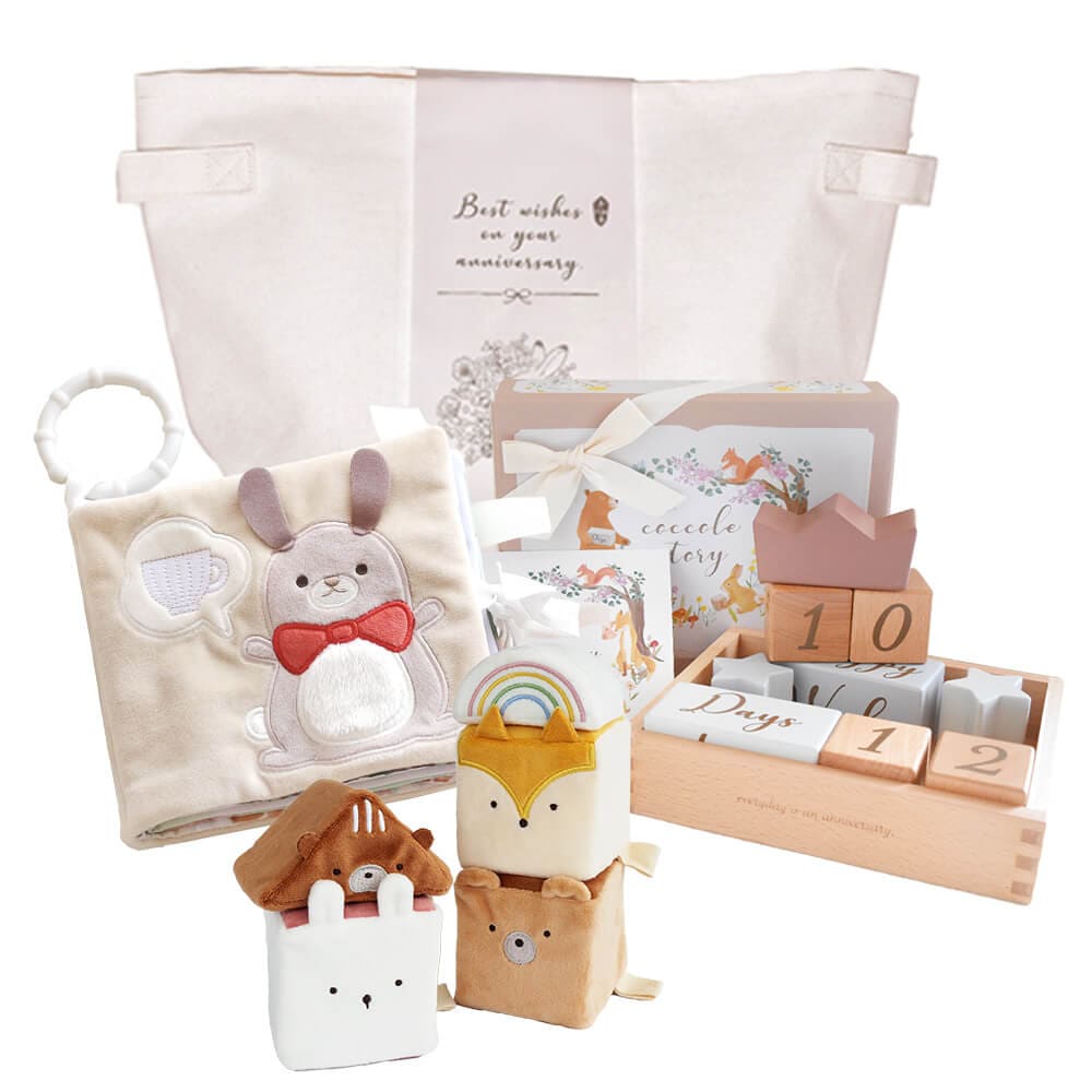 うさぎさんとつみきの3点セット[amanoppo]出産祝い