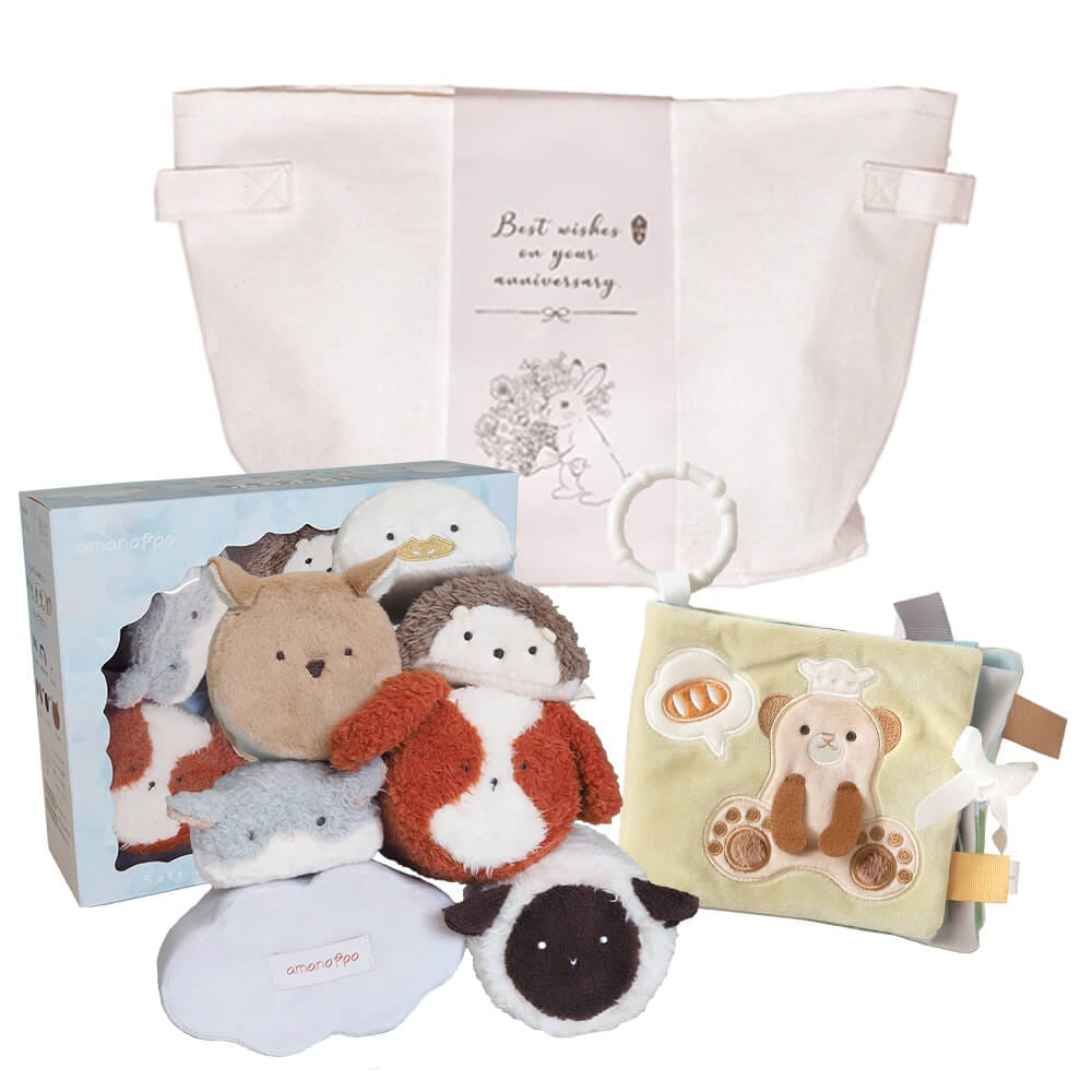 もちふわブロックふわふわ＋とふんわりえほんセット [amanoppo] 出産祝い