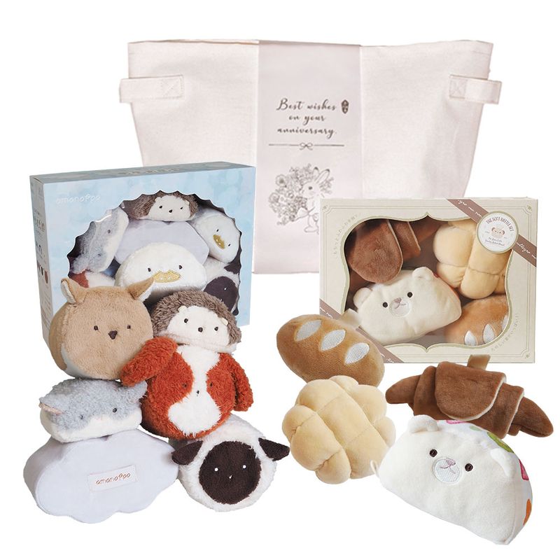 【2月下旬再入荷予定】もちっとラトルともちふわブロック ふわふわ+のセット[amanoppo]出産祝い10340