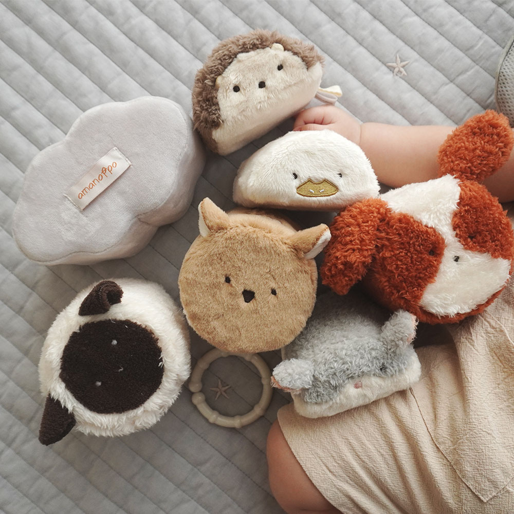 布絵本とふわふわおもちゃのセット[amanoppo]出産祝い