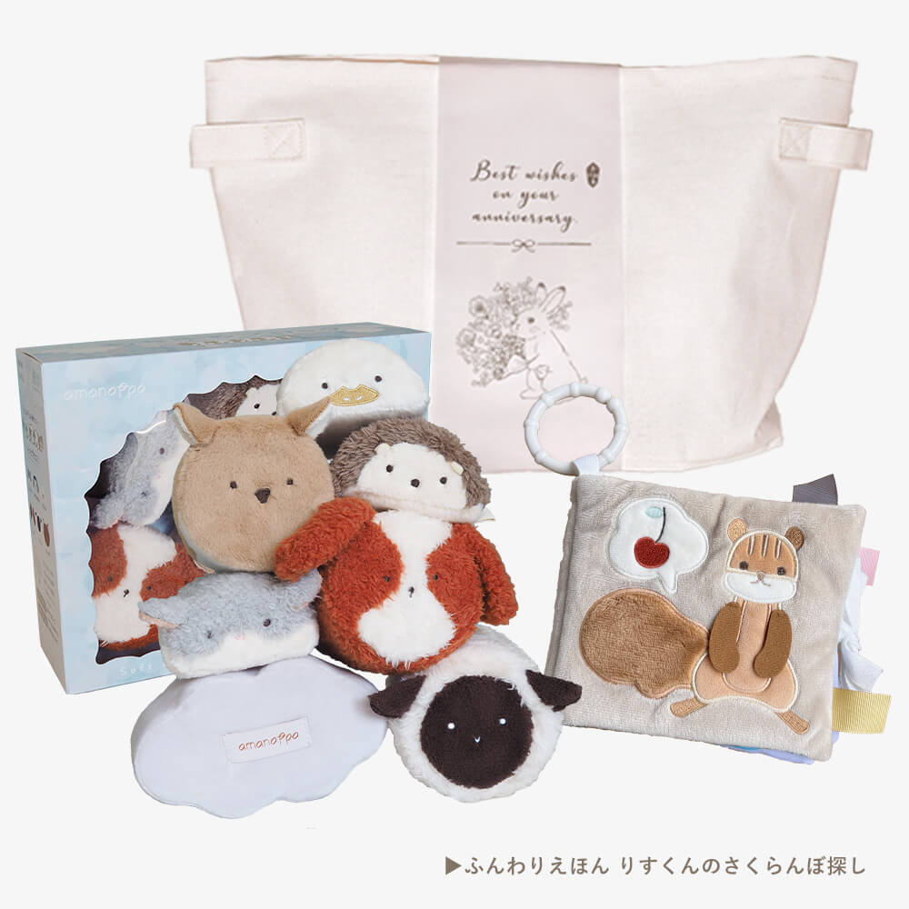 もちふわブロックふわふわ＋とふんわりえほんセット [amanoppo] 出産祝い