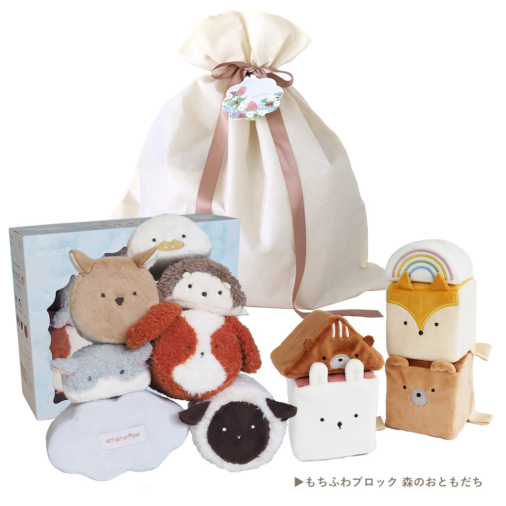 もちふわブロックふわふわ＋とおもちゃのギフトセット [amanoppo] 出産祝い