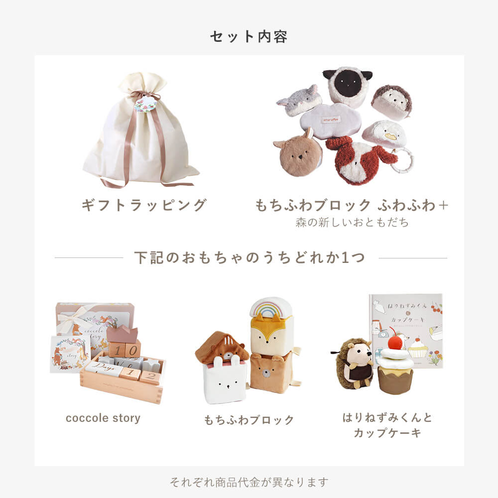 もちふわブロックふわふわ＋とおもちゃのギフトセット [amanoppo] 出産祝い