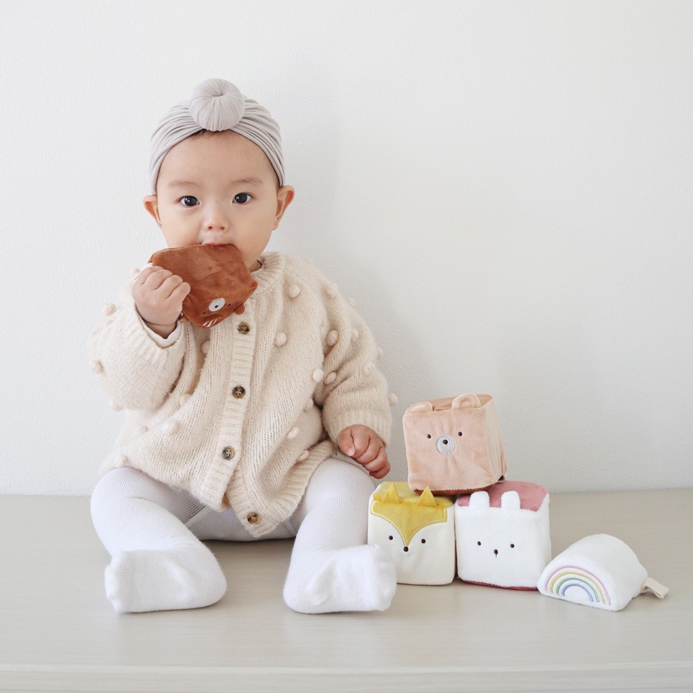 もちっとラトルとふわふわおもちゃの3点セット[amanoppo]出産祝い