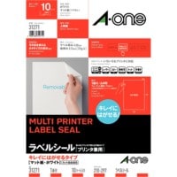 エーワン ラベルシール プリンタ兼用 キレイにはがせるタイプ マット紙 ホワイト A4サイズ 10シート 1面 ノーカット 31271 3M
