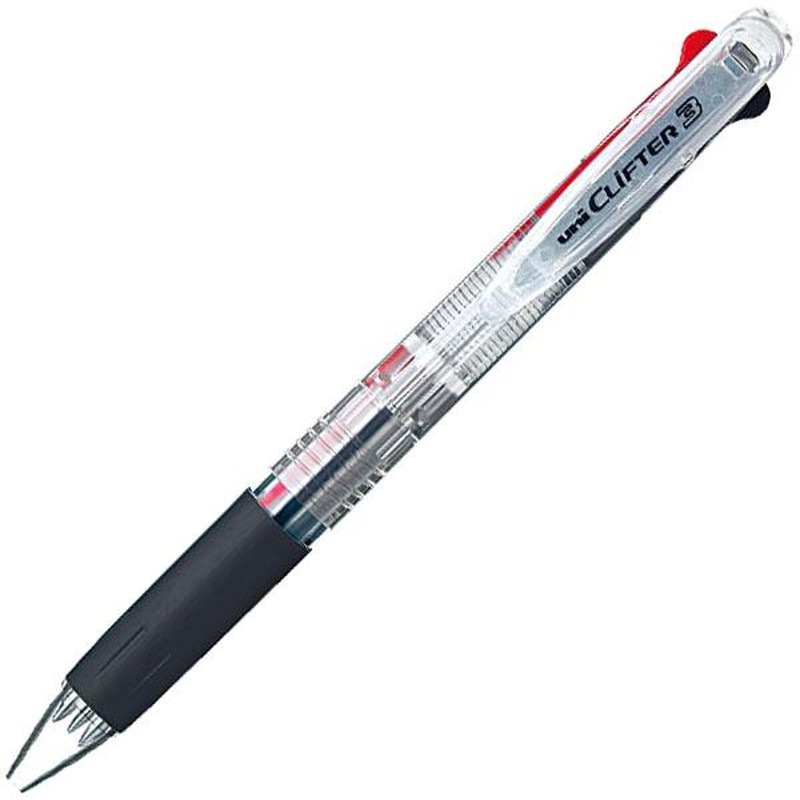 三菱鉛筆 油性ボールペン クリフター 0.7mm 3色ボールペン 透明軸 SE3ー304