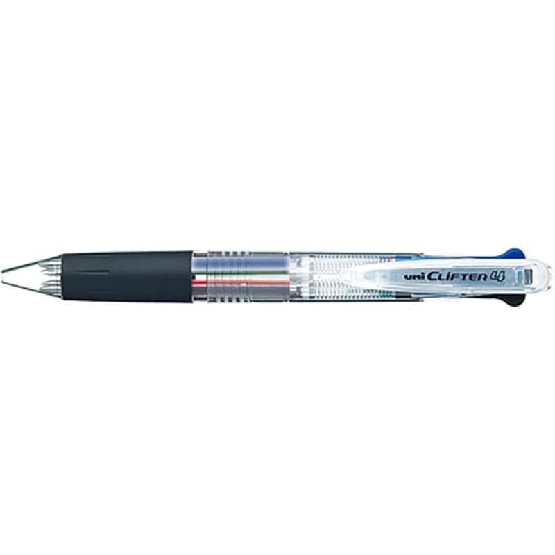 三菱鉛筆 油性ボールペン クリフター 0.7mm 4色ボールペン 透明軸 SE4ー354